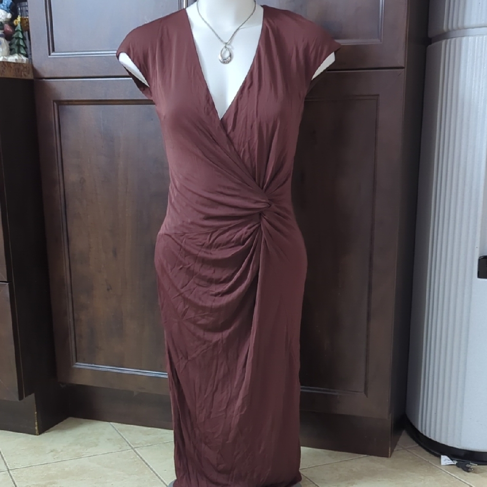 Chic Brown Midi Dress